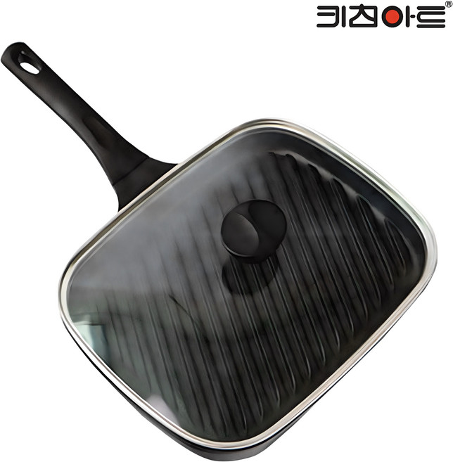 키친아트 생선구이 그릴팬 + 뚜껑, 27 x 21 cm, 1개, 27cm