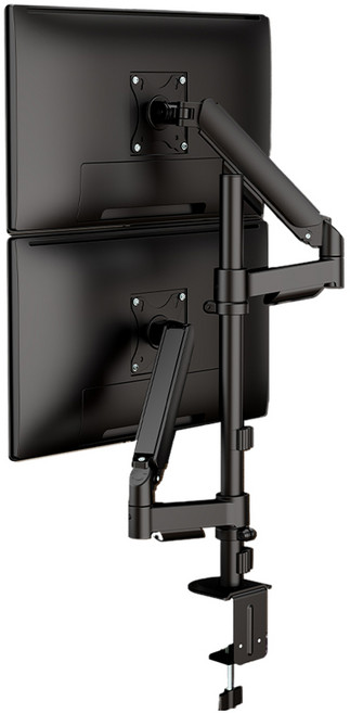 엔산마운트 LDT-C25P 듀얼 파이프형 폴타입 모니터암 모니터거치대, 블랙