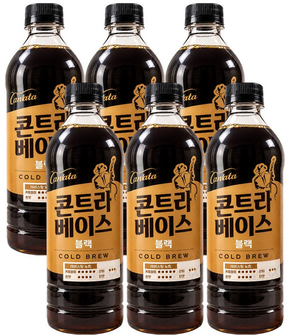 칸타타 콘트라베이스 콜드브루 블랙 대용량 900ml, 6개