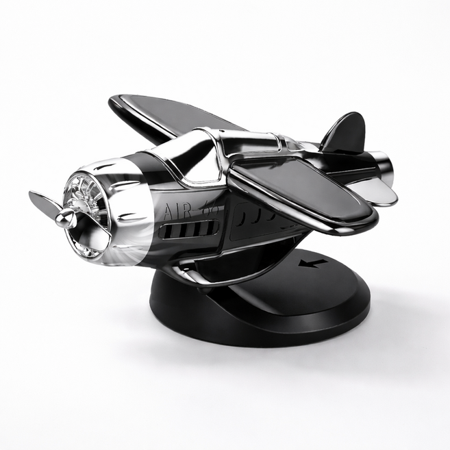차량용 태양광 회전 헬기 비행기 피규어, 1개, 블랙