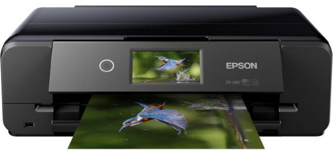 엡손 익스프레션 포토 XP980 무선 와이드 포맷 프린터 6색 클라리아 잉크 시스템 무경계 인쇄 최대 11인치 x 17인치 빠른 4인치 6인치 사진 내장 스캐너 및 복사기, Expression Photo XP-980 **New