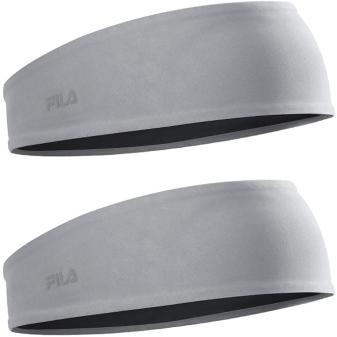 휠라 핏 스포츠 헤어밴드, 그레이, 2개