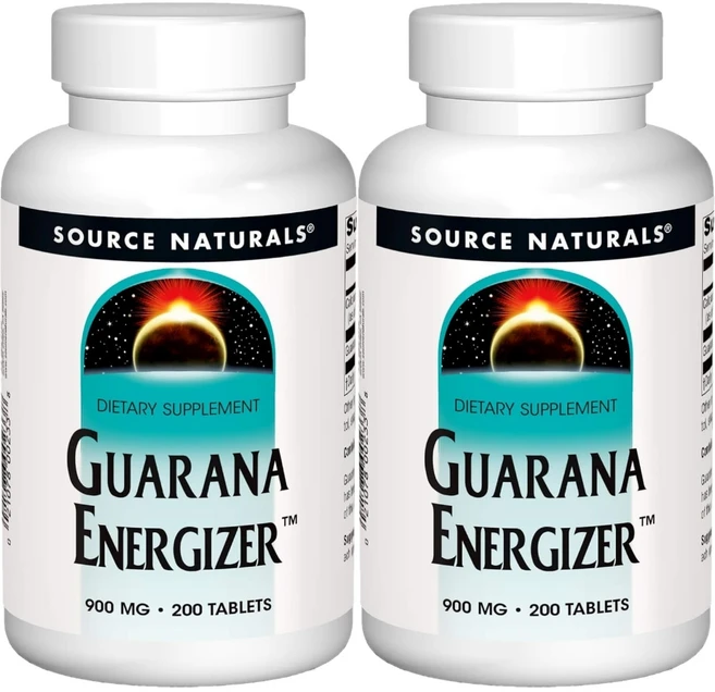 Source Naturals 소스내추럴스 과라나 에너자이저 900mg 테블릿, 2개, 200정 - 쿠팡