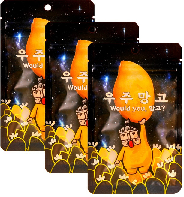 베트남 건망고 슬라이스 말린 건조망고 우주망고, 40g, 3개