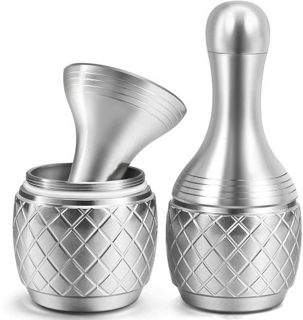 스테인리스 절구 세트 알약 가루 분쇄기 휴대용 약통 포함 위생적인 마늘 양념 빻기 약사발