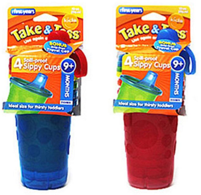 더퍼스트이어 흘림방지컵 4개 시피컵, 레드, 4세트