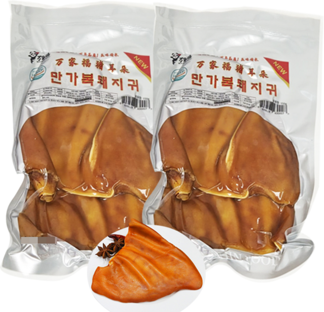 홍홍 중국식품 쫄깃한 만가복돼지귀 중국 돼지귀 국내산돼지귀 만복, 2개, 150g