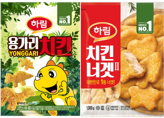 하림-용가리 치킨1kg+하림-치킨너겟(2) 1kg, 2kg, 1세트