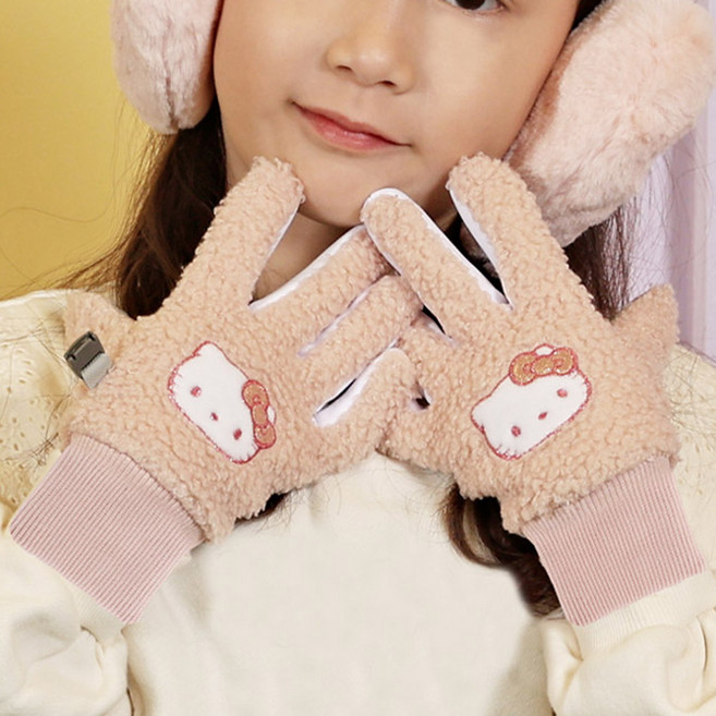 산리오 데일리 폰터치 장갑 벨보아 보온성 활동성 뽀글이 스노우 손가락 미끄럼방지장갑