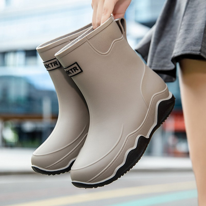 커플 여성용 중량급 안전장화 미끄럼방지 작업신발 3중 안전장화