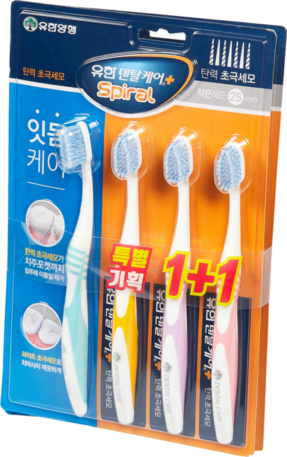 유한덴탈케어 탄력초극세모 칫솔, 4개입, 6개