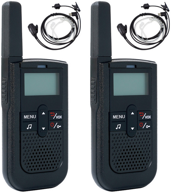 가볍고 슬림한 디지털 생활무전기 이어폰 포함 2대 풀세트, 2세트