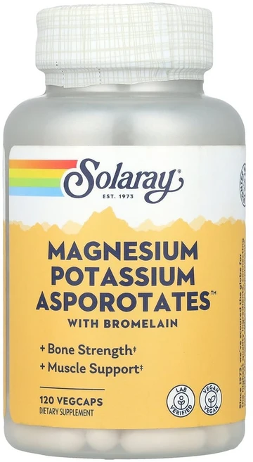 Solaray 마그네슘 칼륨 아스포로테이트 베지 캡슐 120정, 1개 - 쿠팡