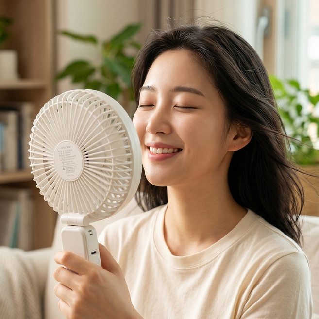 애니클리어 접이식 휴대용선풍기 LED 빅팬 무선 손풍기 FH20, 그레이, PDB-FH20