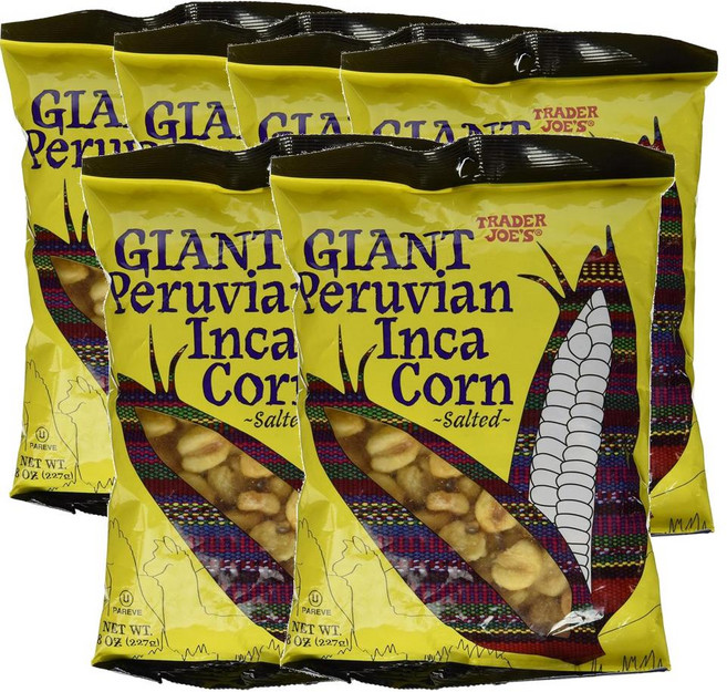미국 트레이더조 Trader Joe's Inca Corn Snacks 자이언트 2페루비안 잉카 솔티드 콘 스낵, 227g, 6개