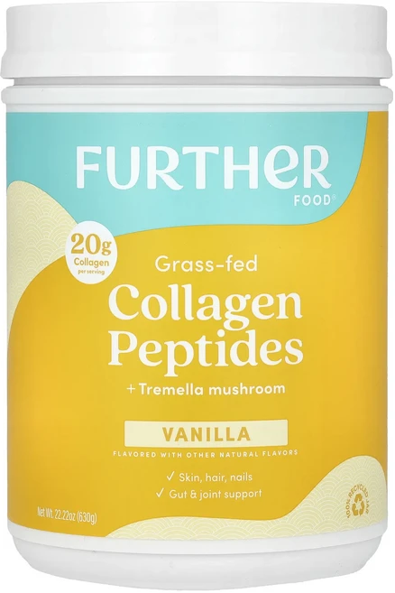 몸관리하세요 겨울입니다 Further Food 목초 사육 콜라겐 펩타이드 + 흰목이버섯 바닐라 630g(22.22oz) 특별관리진행, FurtherFood목초사육콜라겐펩타이드흰목이버섯바닐라, 1개 - 쿠팡