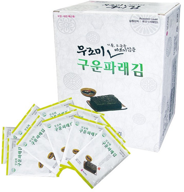 하나맛김 무조미 구운파래김, 3박스, 100g