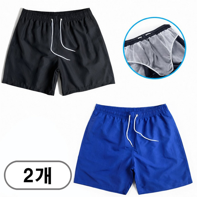 차쿠 1+1 남성 여름 수영복 반바지 서핑 반바지 래쉬가든 팬츠 비치웨어 숏팬츠