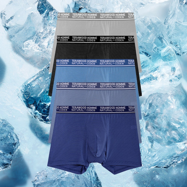 남성 쿨에어스판 레이온 인견 드로즈 팬티 여름 남자속옷 5종세트