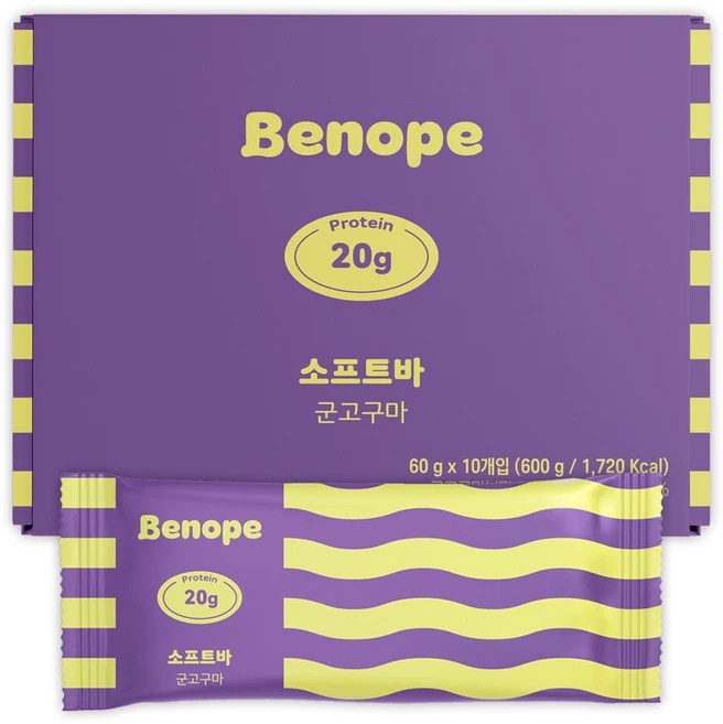 베노프 소프트바 프로틴바 군고구마 10p, 600g, 1개 - 쿠팡