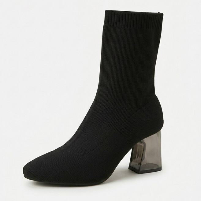 타니즈 여성용 메탈굽 스판 삭스 앵클 부츠 (7.5cm)