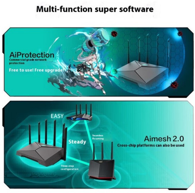 ASUS TX-AX6000 게이밍 라우터 2.5G 듀얼 포트 AiMesh 네트워킹 전용 e스포츠, 01 TX-AX6000