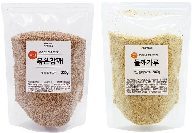 대현상회 국산 볶은참깨 들깨가루 세트, 200g, 2개