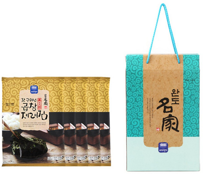 완도명가 구운김 곱창 재래김 선물세트 맛있는 완도 곱창돌김 설 명절 거래처 단체 선물세트, 1개