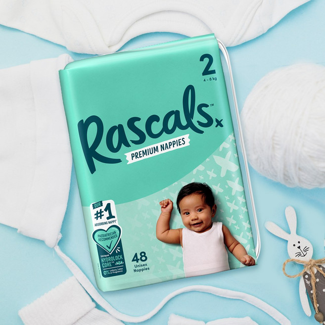 라스칼프렌즈 프리미엄 밴드형 기저귀 유아용, 2단계, 48매