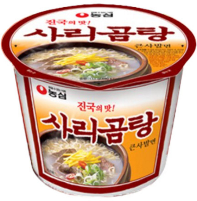 농심 사리곰탕 컵라면 큰사발 111g, 4개