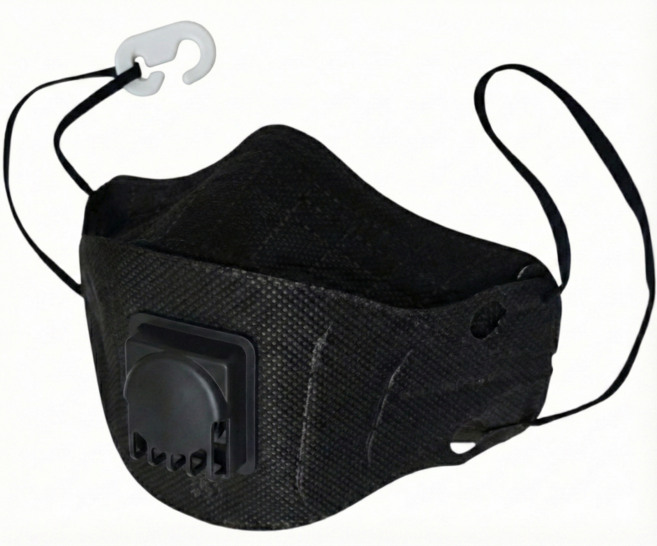 [B편한숨] 하얀들 1급 방진마스크 끈조절 접이식, 블랙, 30개