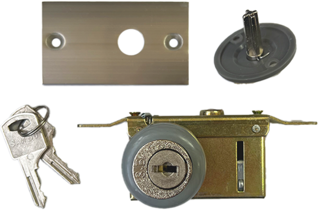 드림공간 국산 삼부 본체정 마루B급 샷시용 현관문 잠금장치, 1개, 원형