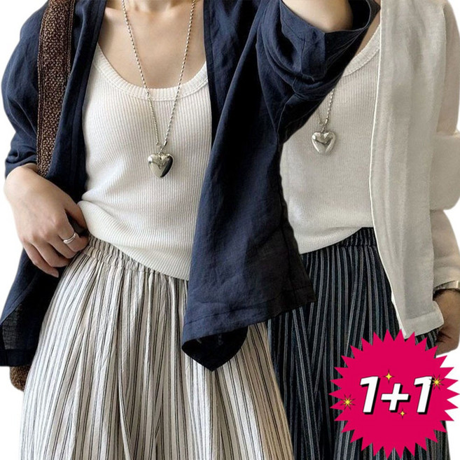 1+1 여성자켓 자외선차단 자켓 바람막이 점퍼 가디건 린넨 크롭 오버핏 루즈핏 브이넥 캐주얼 데일리 여름 가벼운 가디건 ZBW26032531 32