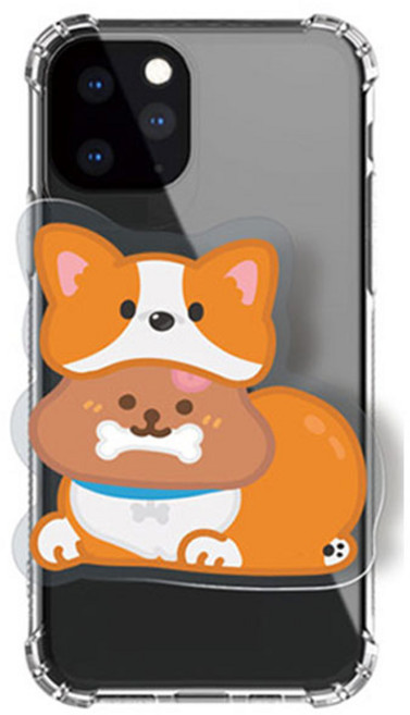 파자마 쿼카 판다 동물 스마트 톡 핸드폰 거치대, 웰시코기 접이식 손가락 거치대, 1개