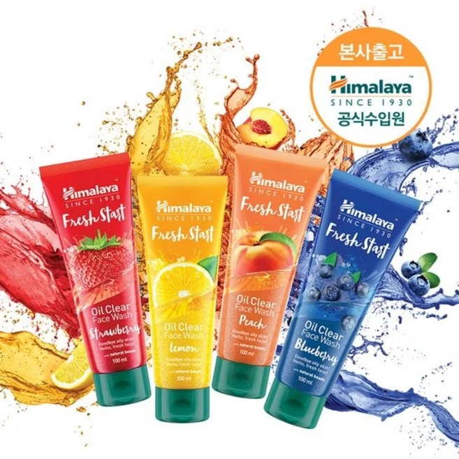 히말라야 프레쉬스타트 페이스워시 젤 100ml x3, 피치x2+레몬 - 쿠팡