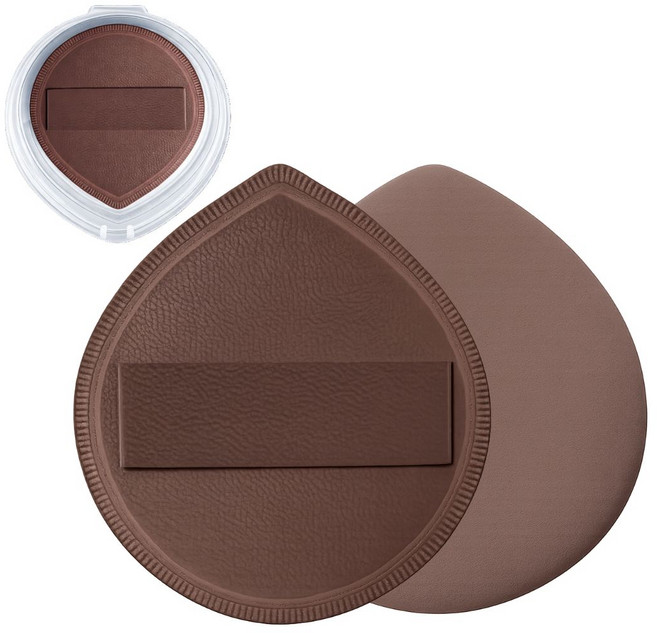 큐히트 파운데이션 대왕퍼프+케이스 세트, 3개, 브라운