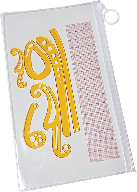 1/4 축도자 주황 7종 인형패턴자 인형옷 축소자 축도자 패턴축소, 1개