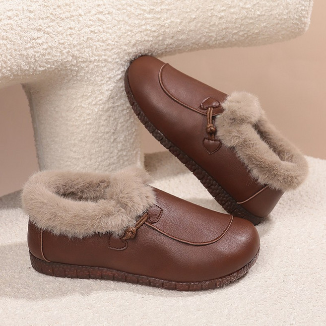 여성 겨울 슬립온 발편한 털신발 겨울신발 여성 방한화 가볍고 플랫 슈즈 따뜻한 방한화 할머니털신 SKD62421