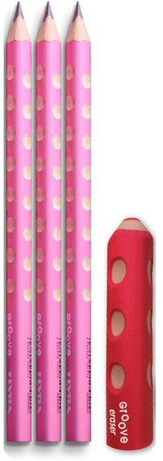 리라그루브 점보연필세트 지우개, 핑크세트