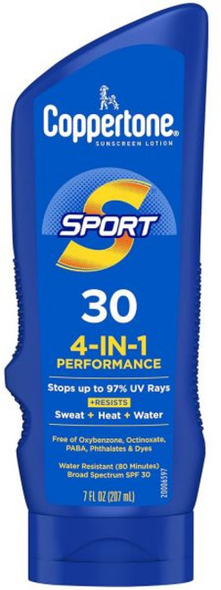 코퍼톤 스포츠 선스크린 SPF 30 로션 방수 선스크린 바디 7 fl oz 130095, 50ml, 1개