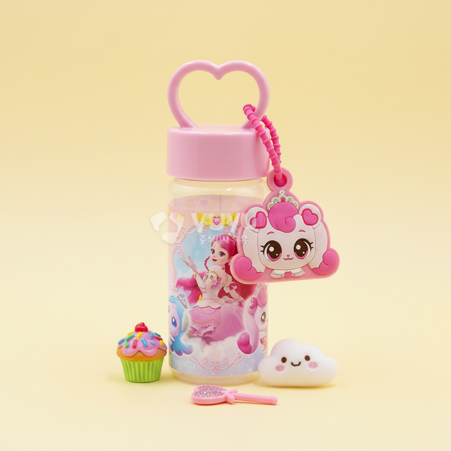 프린세스 캐치티니핑 하트손잡이 트라이탄 보틀 어린이 유아 아동 아기 물통, 1개, 380ml, 핑크