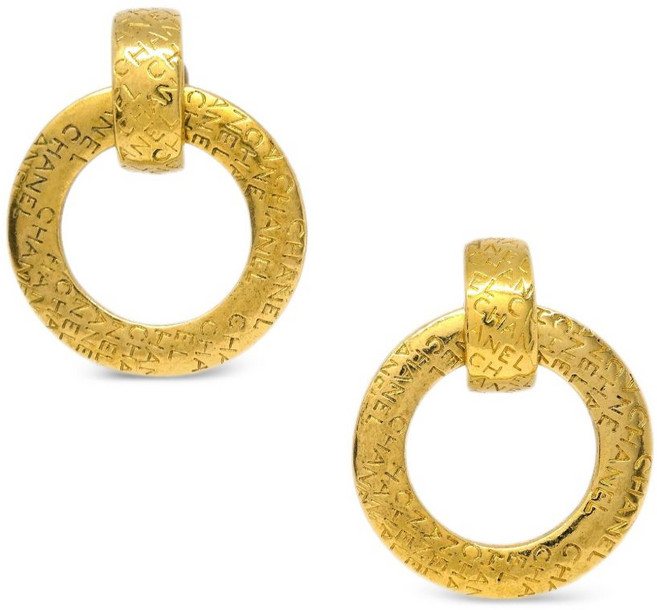 샤넬 중고 1990-2000's 드롭 후프 이어링