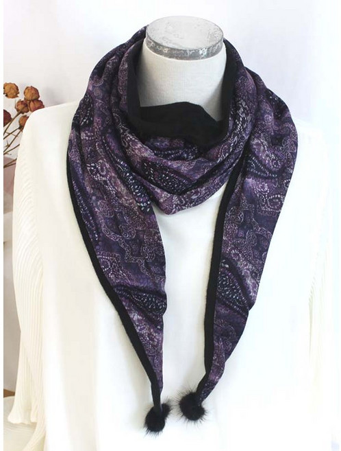 부드러운 여성 기모 밍크 방울 삼각 머플러 목도리 스카프