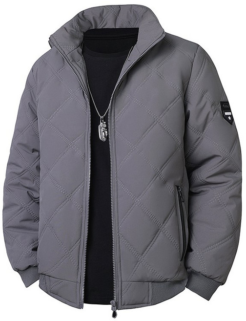 中老年加絨加厚羽絨棉服 - 爸爸裝羊羔絨男女保暖棉衣