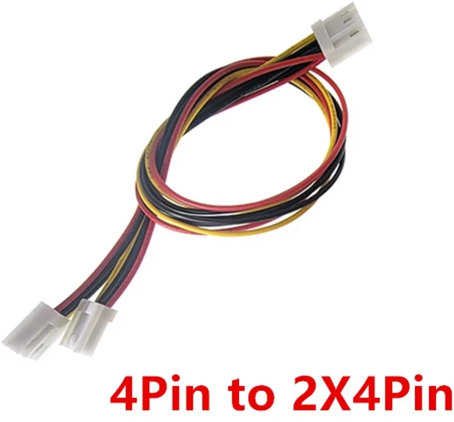 ITX FDD 플로피 4 핀 암 2.54mm-2x4 핀 암 듀얼 4 핀 컨버터 전원 공급 장치 리드 케이블 코드 20 cm 30cm, 01 4Pin to 2X4Pin 2Pcs
