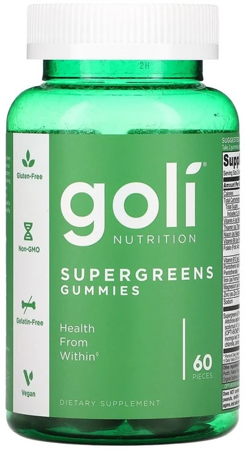 Goli Nutrition 슈퍼 그린 구미젤리 60개, 1개, 60정 - 쿠팡