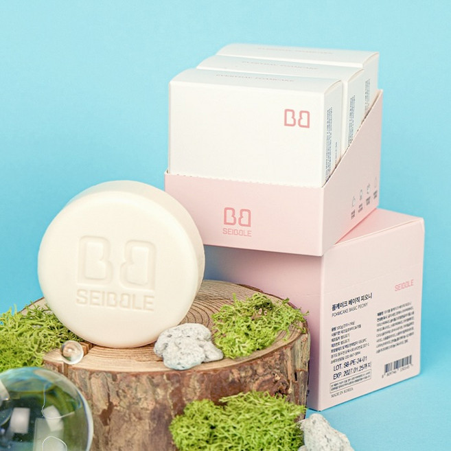 자이블 폼케이크 피오니향 100g 3개입 세안 세수 천연 클렌징 보습 저자극 비누