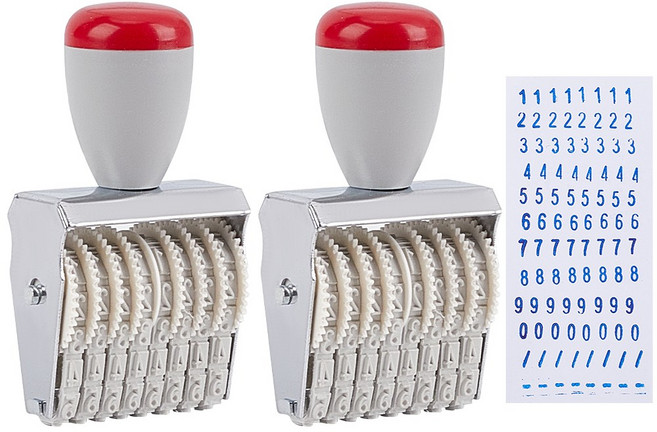 조절 가능 날짜 스탬프 롤러 사무용품 81.5x45x25mm, 화이트+그레이