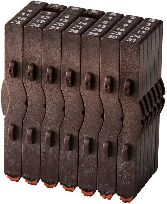 사치하타 캘린더 스탬프 달력 연결 숫자 날짜 요일 만년도장, 캘린더 스탬프(한자)