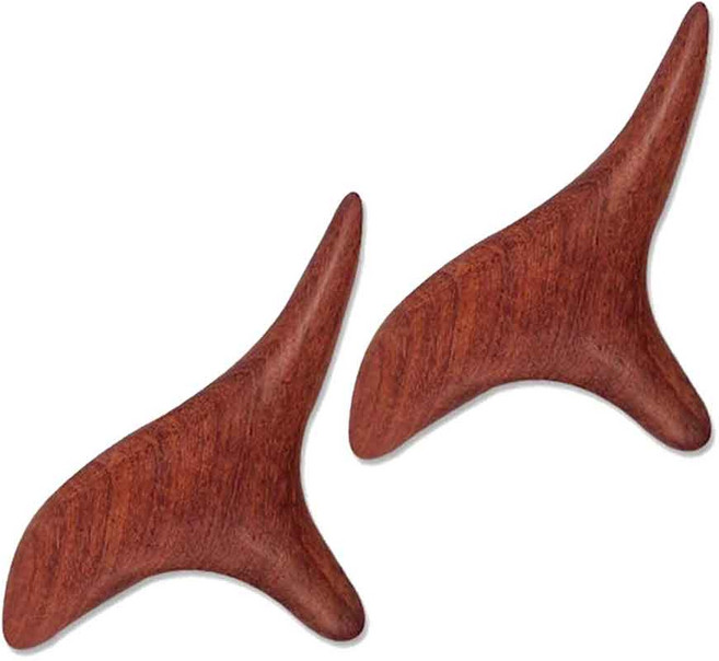 나무괄사 모완비 고급원목 까치봉 삼각뿔 손지압 지압봉 마사지봉 월넛 X 2개, 1개